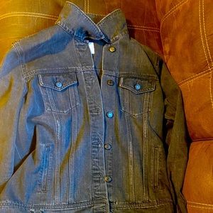 Black denim jacket. Size 14 large